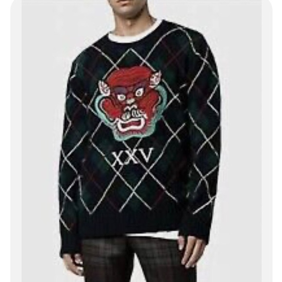 100% Authentic Gucci Argyle Pullover Sweater! - Picture 1 of 6